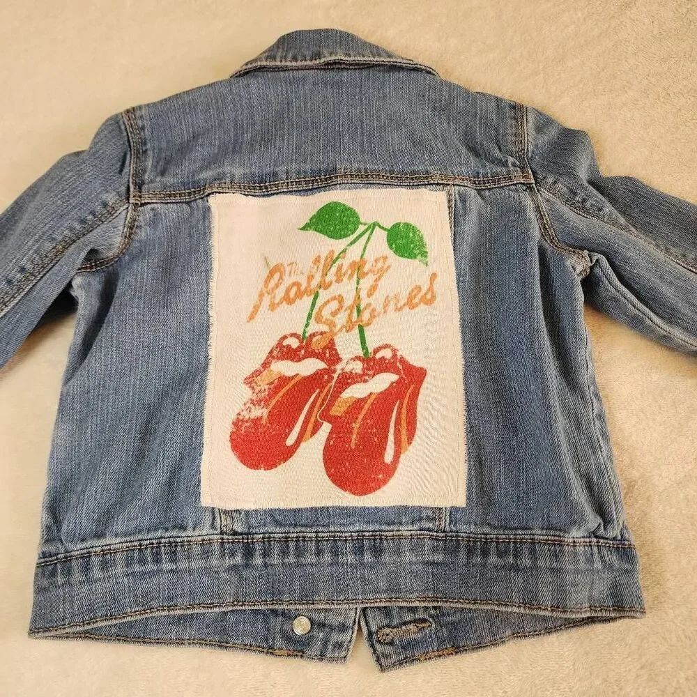 Carter's The Rolling Stones Upcycled Denim Jacket Size 3t